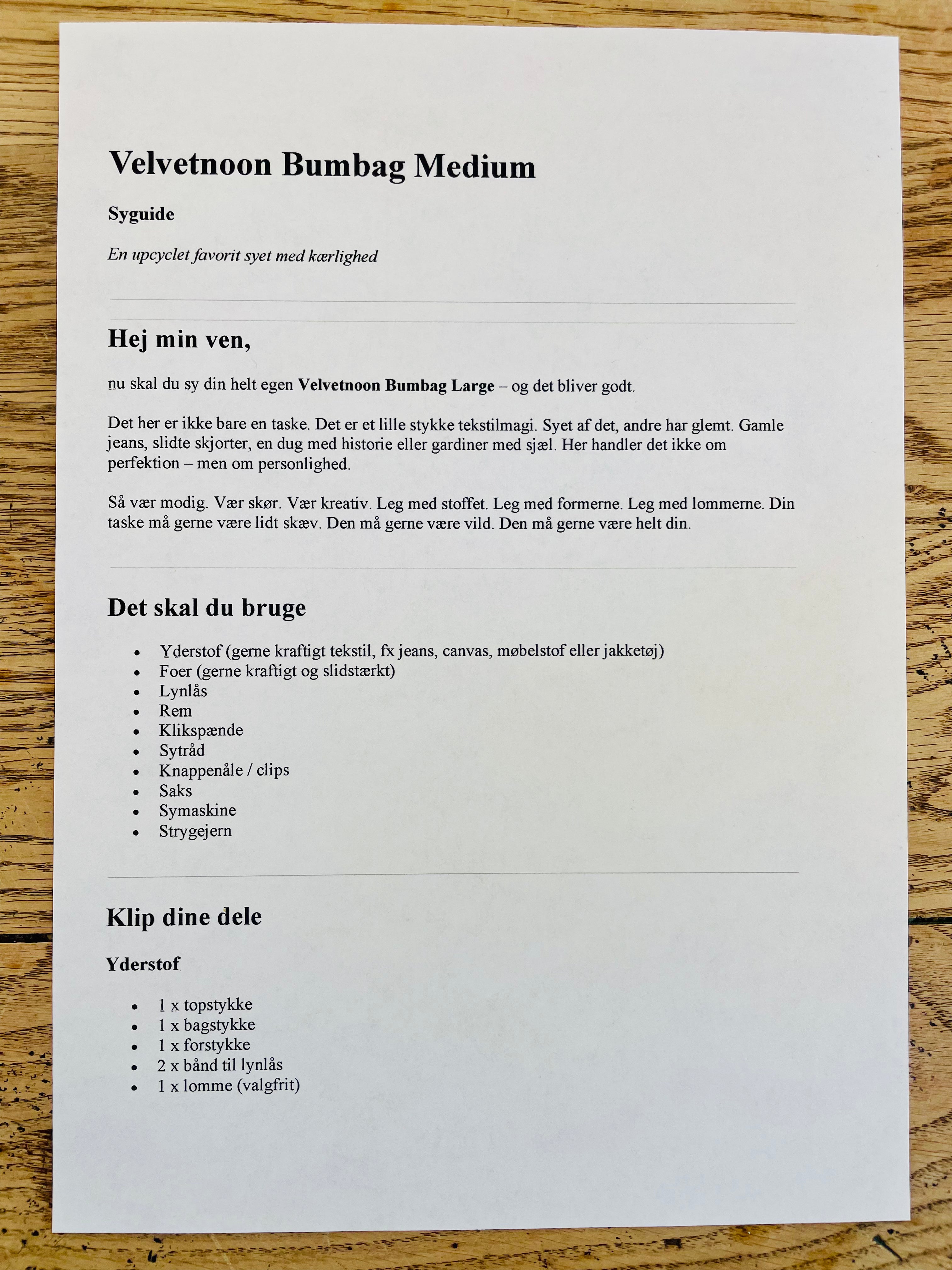 DIY Kit Velvetnoon Bumbag Medium