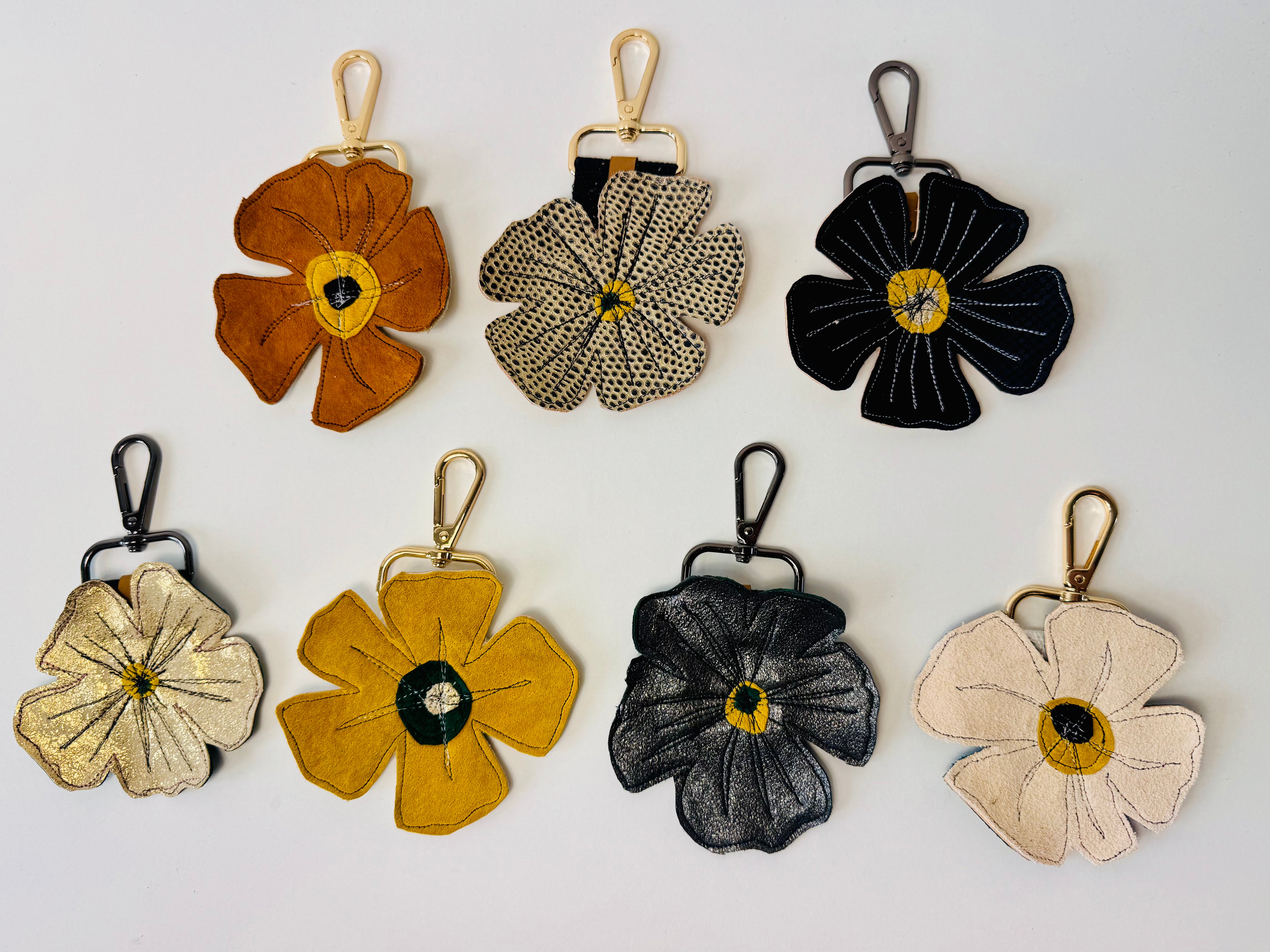 Velvetnoon Upcycled Leather Flower Charm