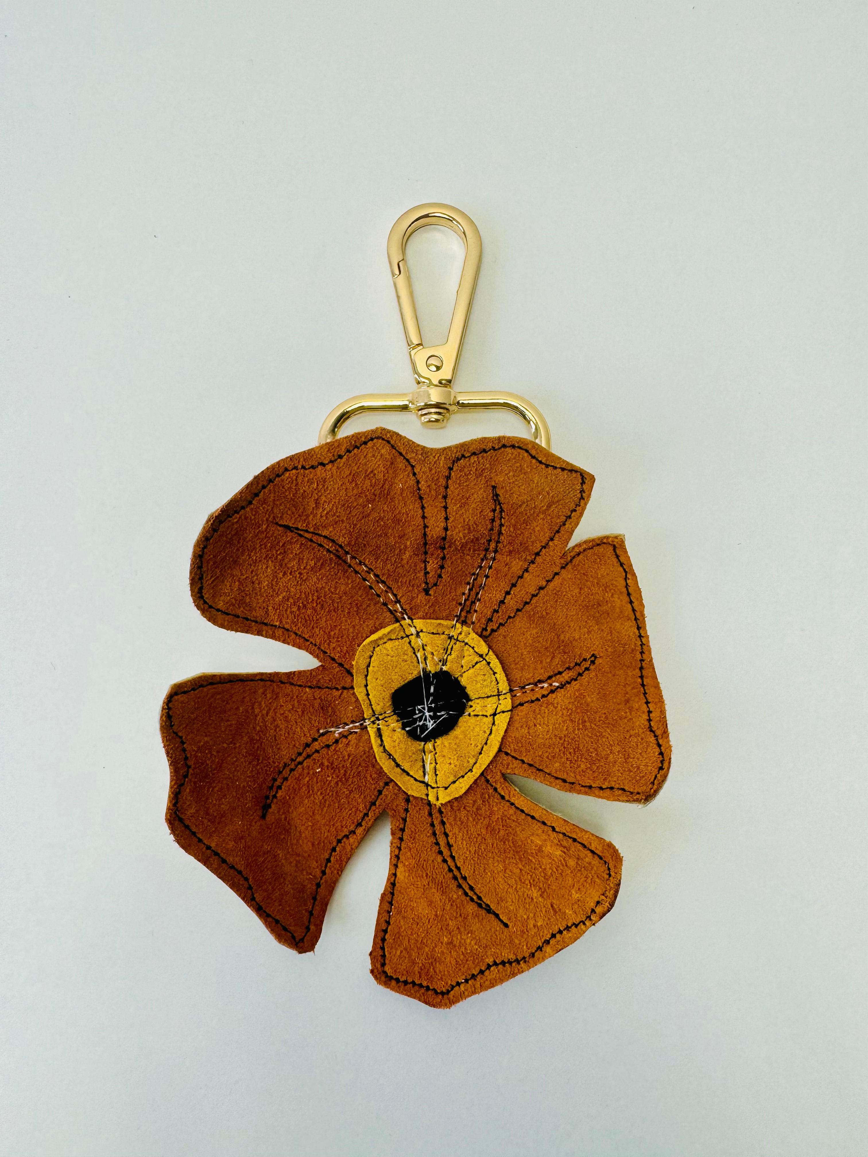 Velvetnoon Upcycled Leather Flower Charm