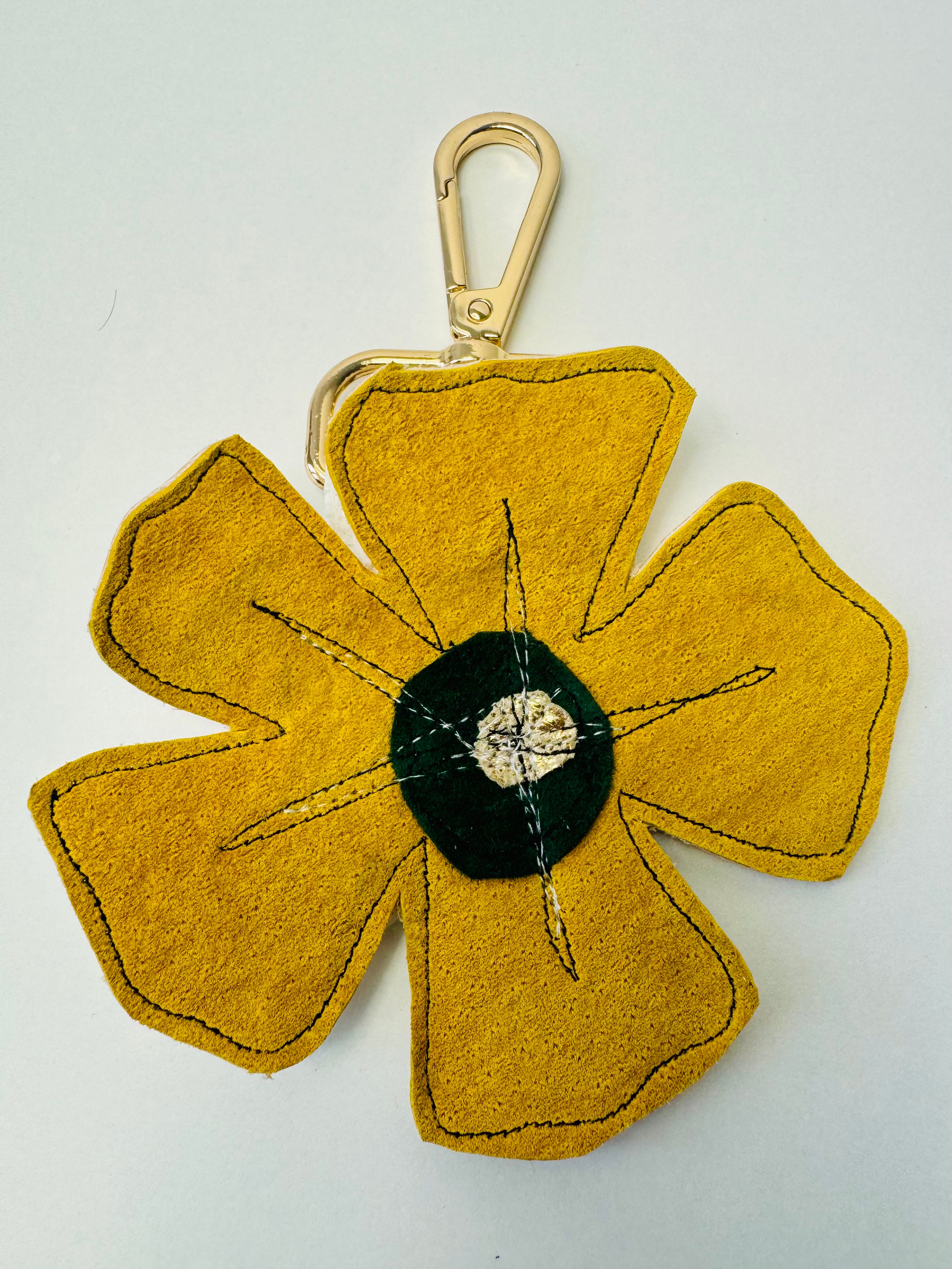 Velvetnoon Upcycled Leather Flower Charm